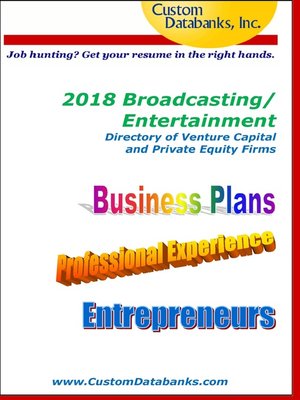 cover image of 2018 Broadcasting/Entertainment Directory of Venture Capital and Private Equity Firms